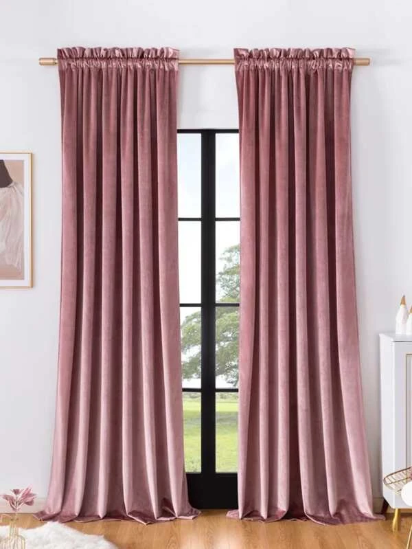 Solid Single Panel Blackout Curtain Pink